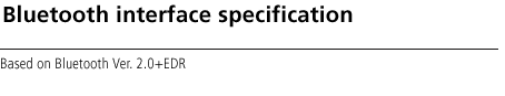 Bluetooth interface specification