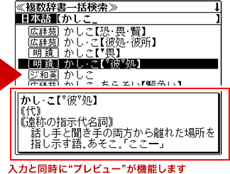 入力と同時に"プレビュー"が機能します