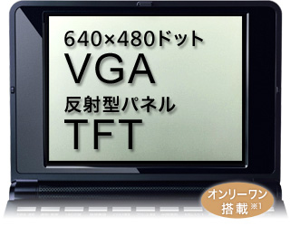 640×480ドット VGA　反射型パネル TFT 業界初※1