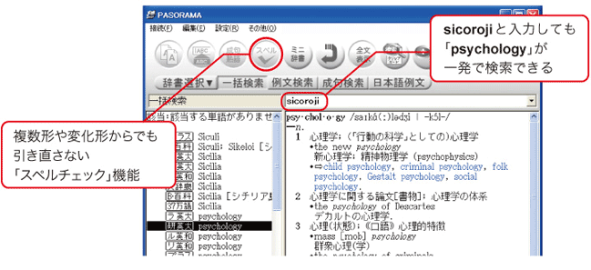 スペルチェック機能