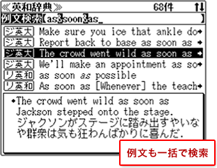 例文も一括で検索
