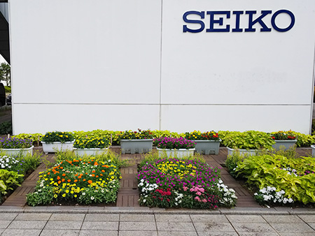 社員制作による花壇(幕張事業所)